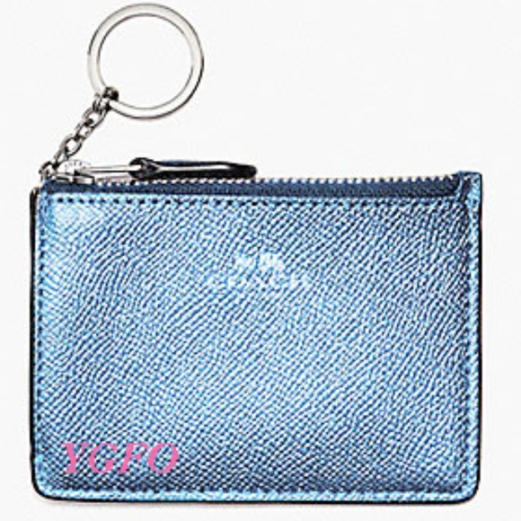 Coach Handbags - COACH METALLIC BLUE WALLET SKINNY ID CARD COIN CAS
